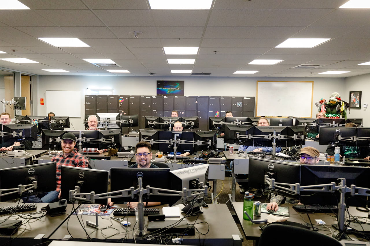 Xbox Operations Center v sídle Microsoftu v Redmondu