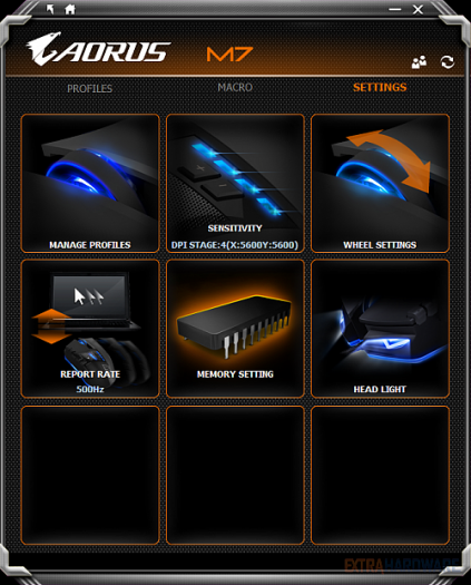 Aorus Thunder M7 ovládací software