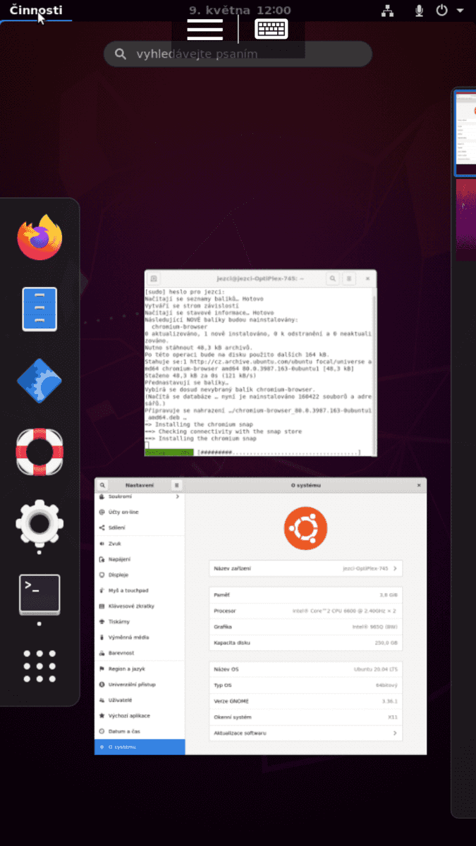 miniDLNA a RDP na Ubuntu, Androidu a Windows 10