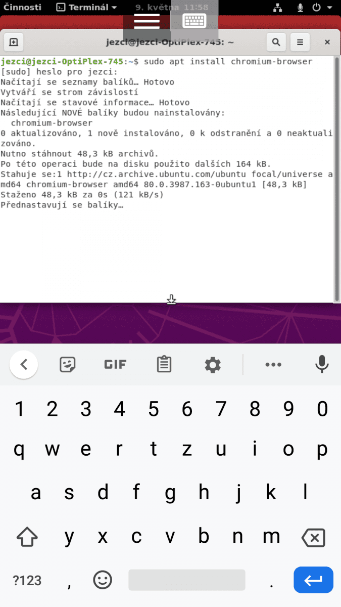 miniDLNA a RDP na Ubuntu, Androidu a Windows 10