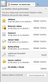 Můžete si podrobně nastavit, které položky budou synchronizovány