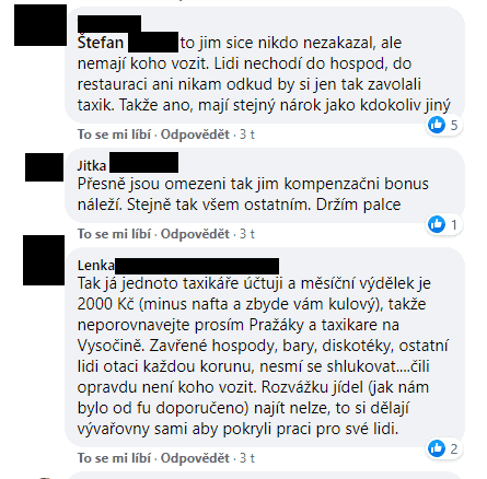 Taxikáři kompenzační bonus uvítali