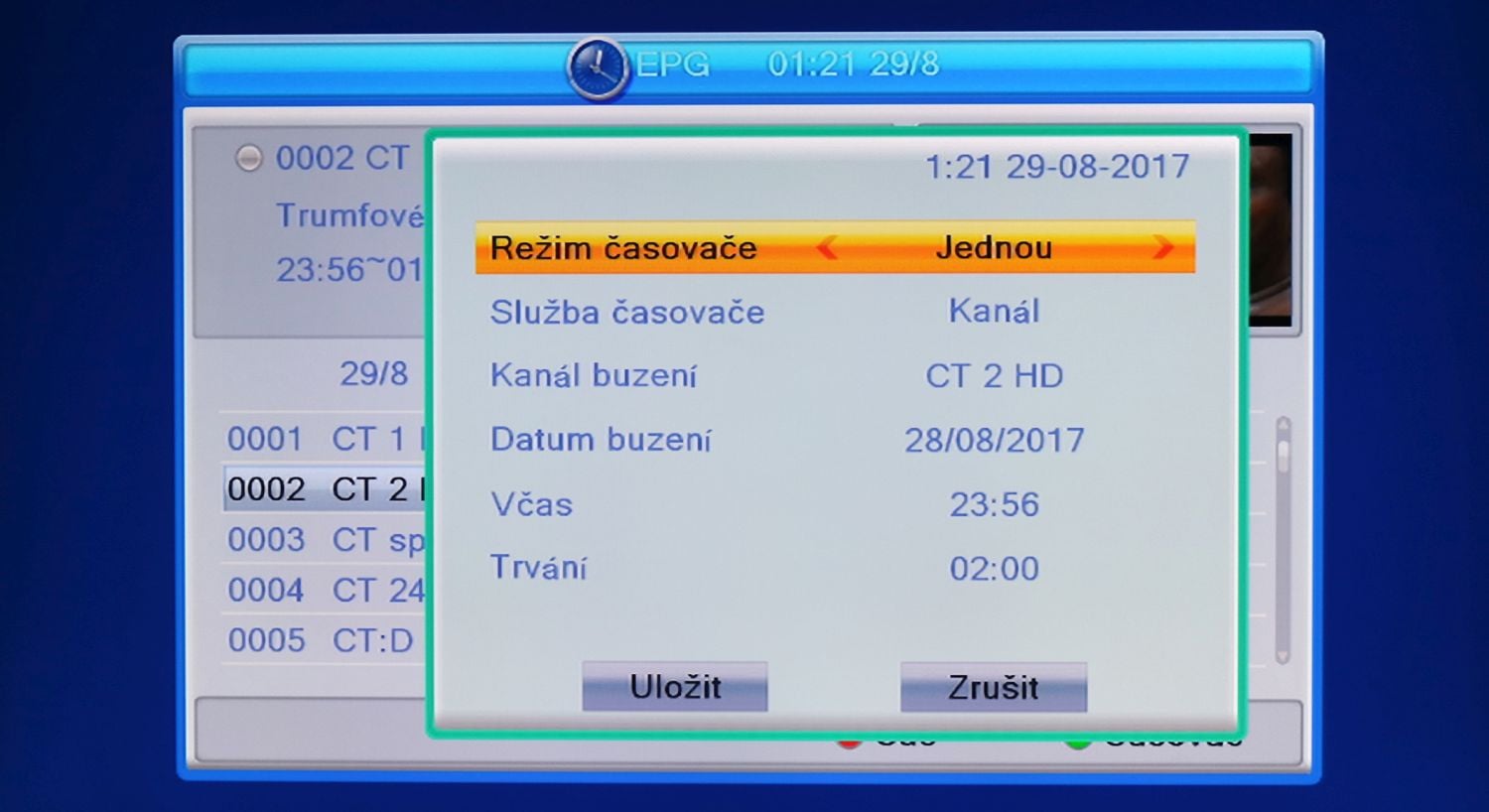 TeleSystem TS6820 T2 HEVC twin - EPG