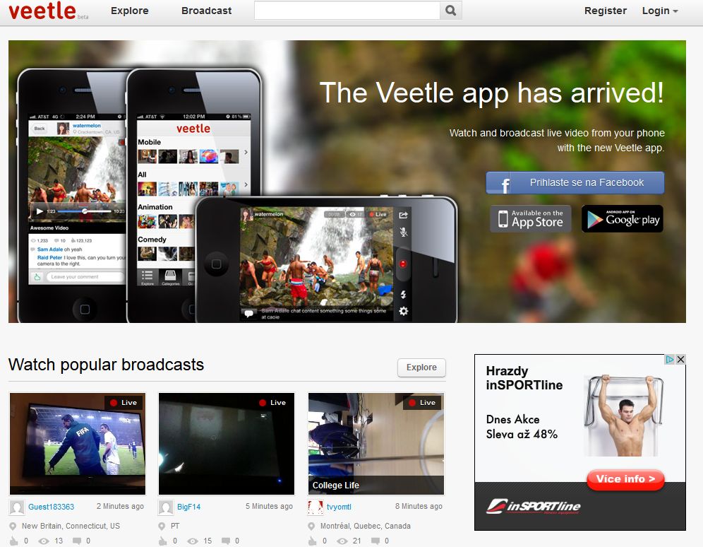 Horror HD sliboval vysílání i přes videoportál Veetle.