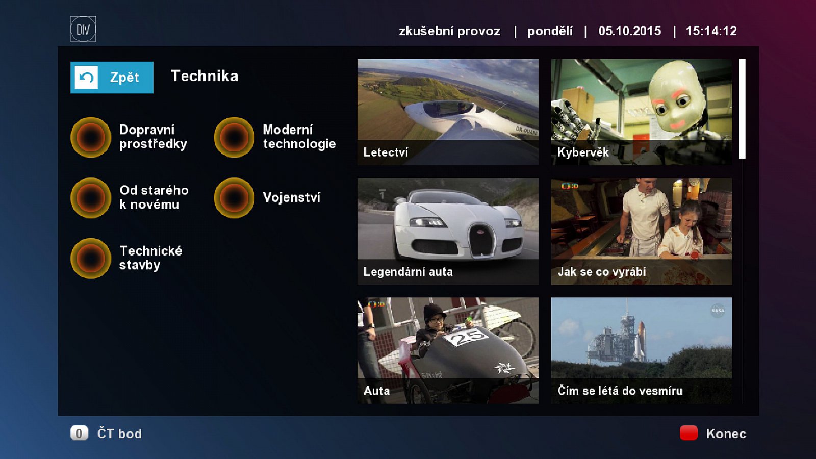 Videoplatforma "DIV - poznej svět" v hybridním vysílání ČT