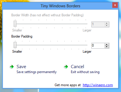 Tiny Windows Borders for Windows 8 zmenší okraje oken ve Windows 8