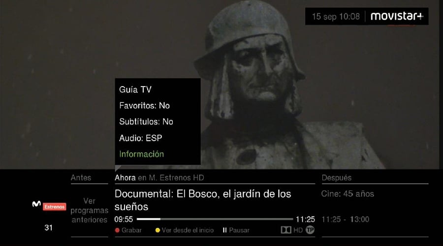 Movistar set-top box - GUI