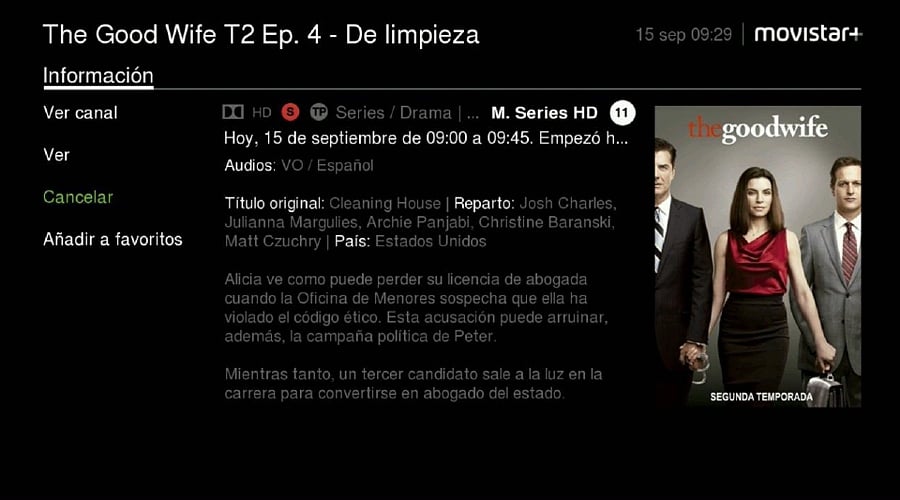 Movistar set-top box - GUI