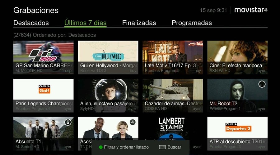 Movistar set-top box - GUI