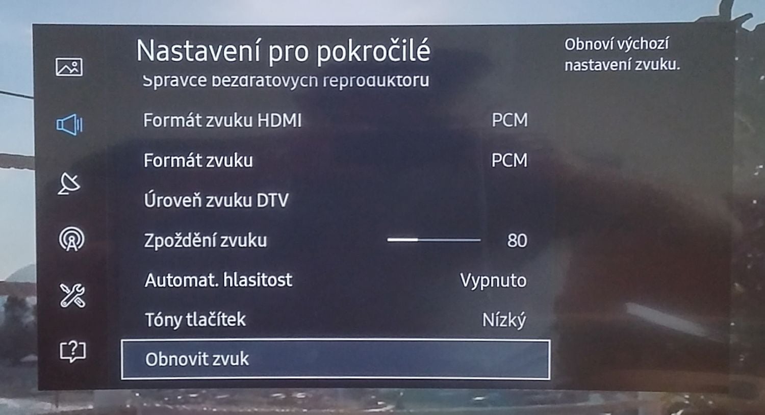 Samsung UE49K6372SU - menu nastavení