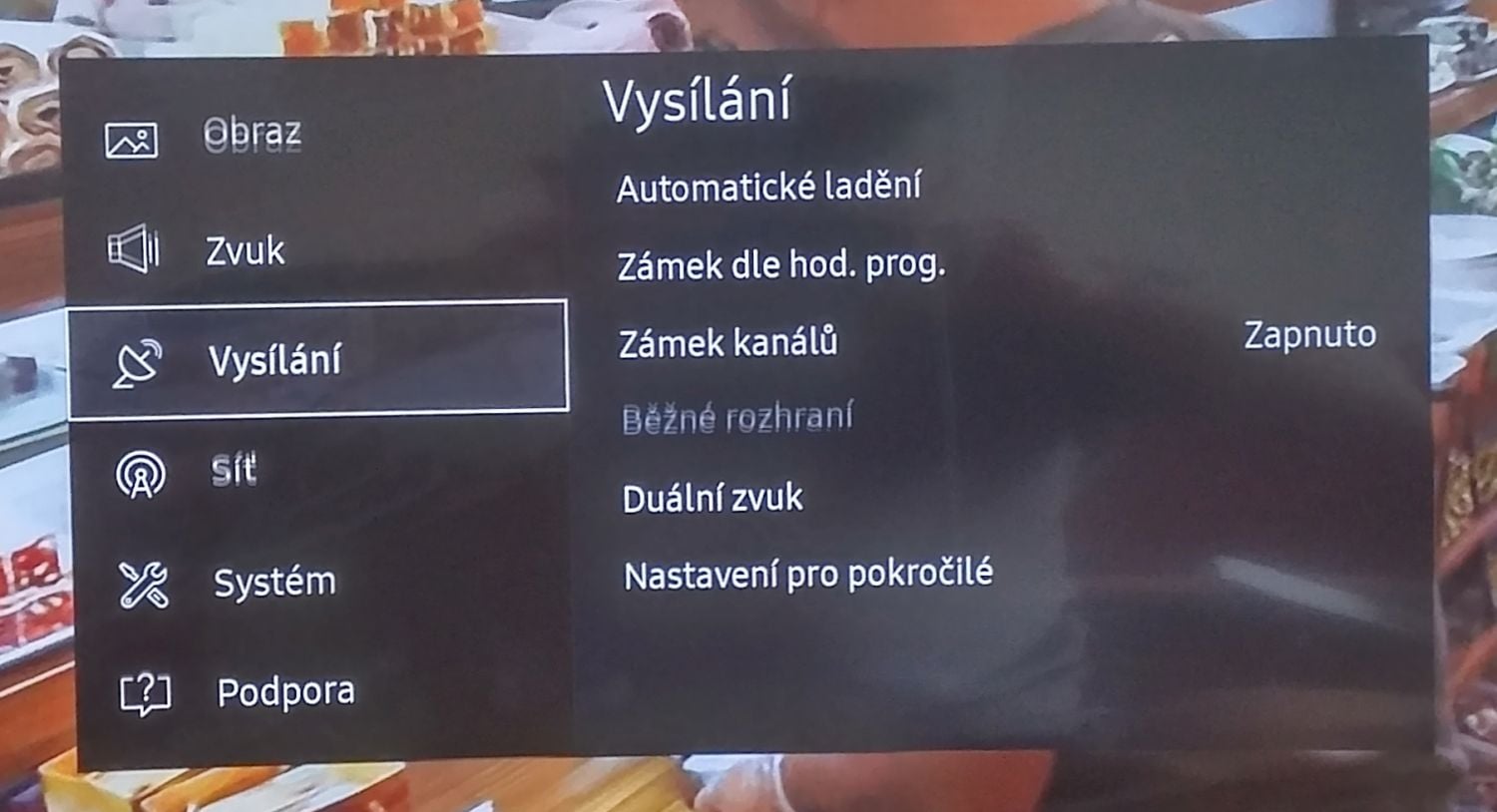 Samsung UE49K6372SU - menu nastavení