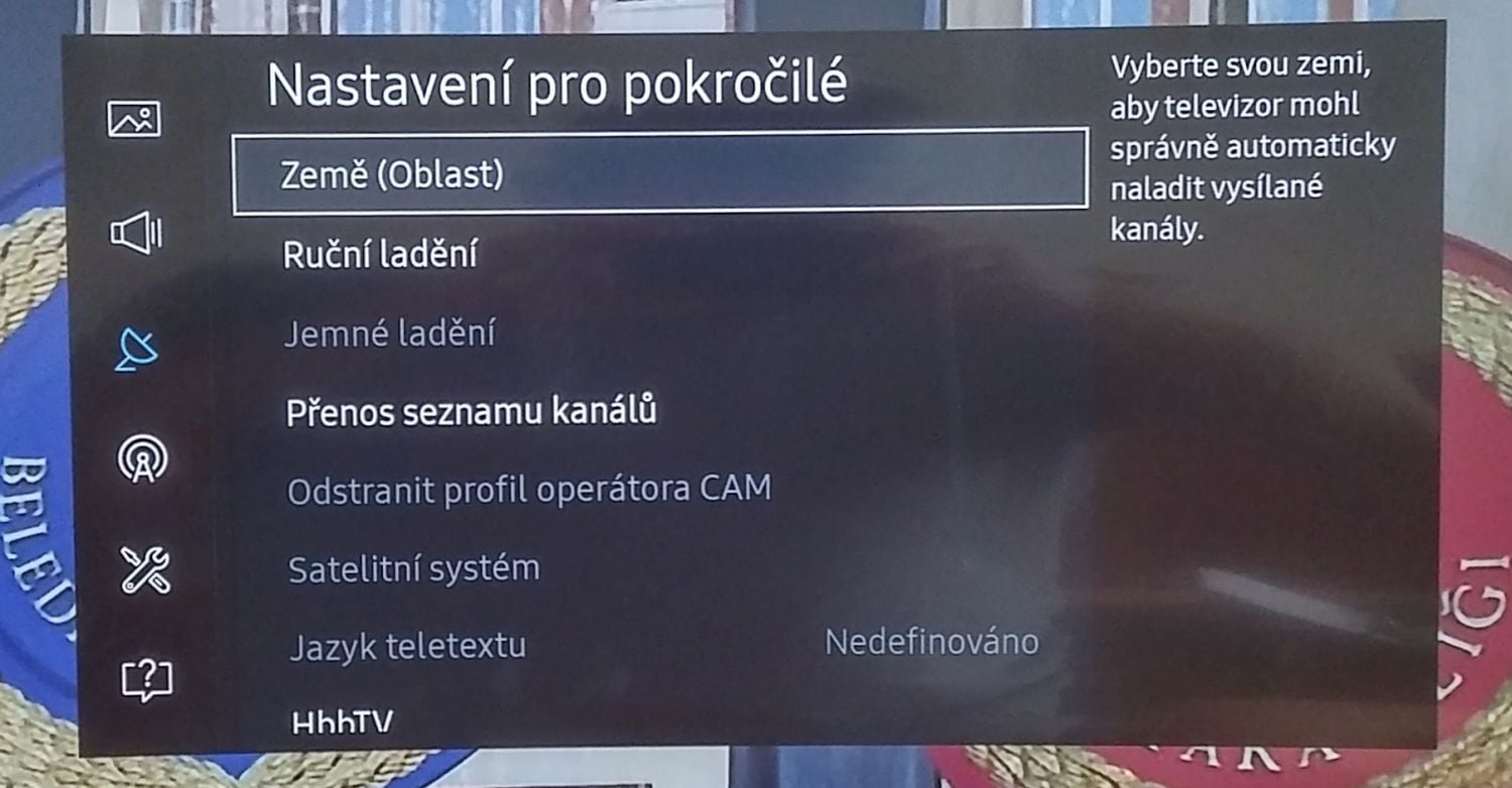 Samsung UE49K6372SU - menu nastavení