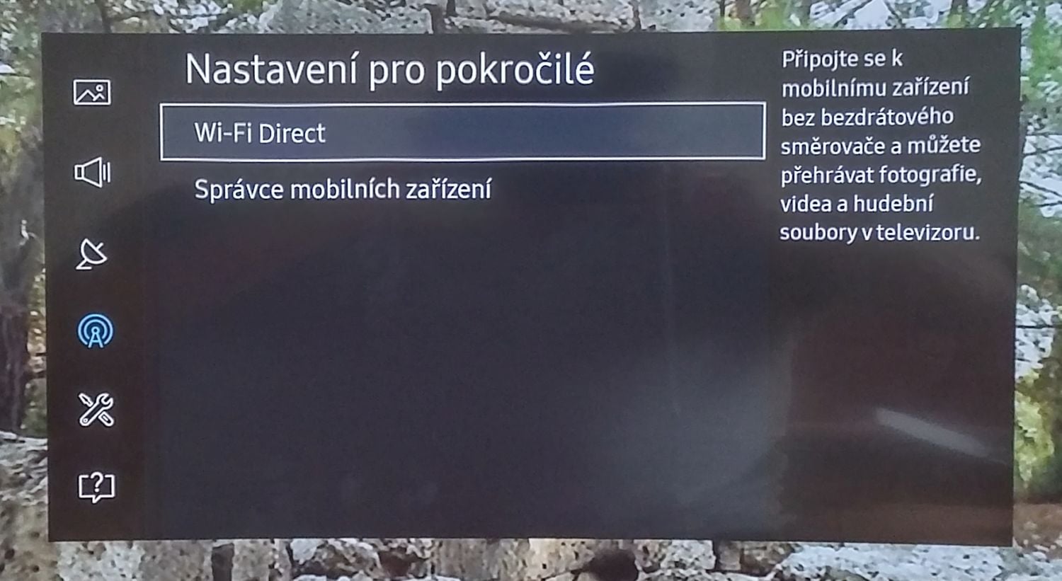 Samsung UE49K6372SU - menu nastavení