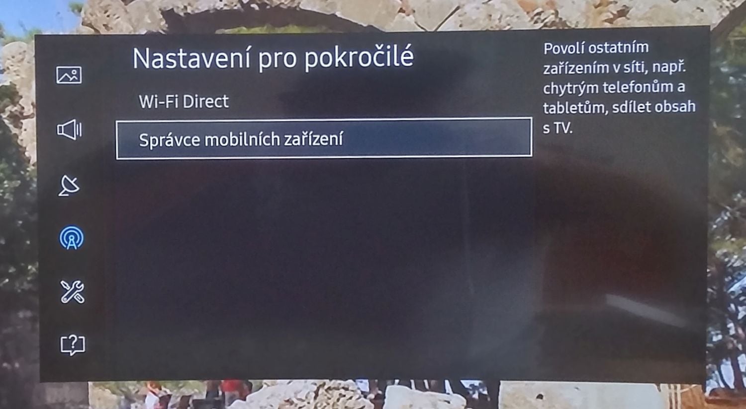Samsung UE49K6372SU - menu nastavení