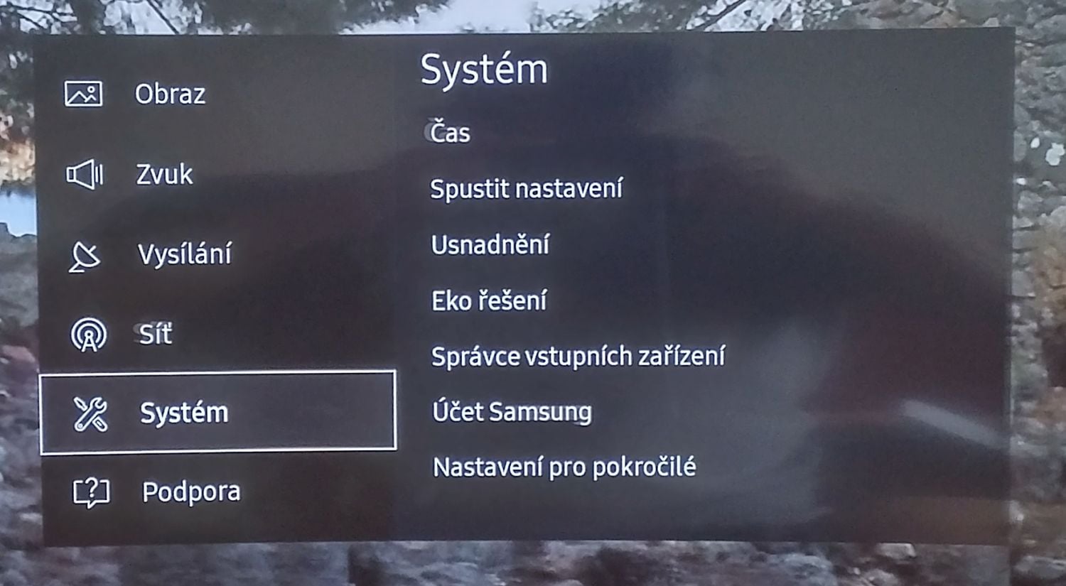 Samsung UE49K6372SU - menu nastavení