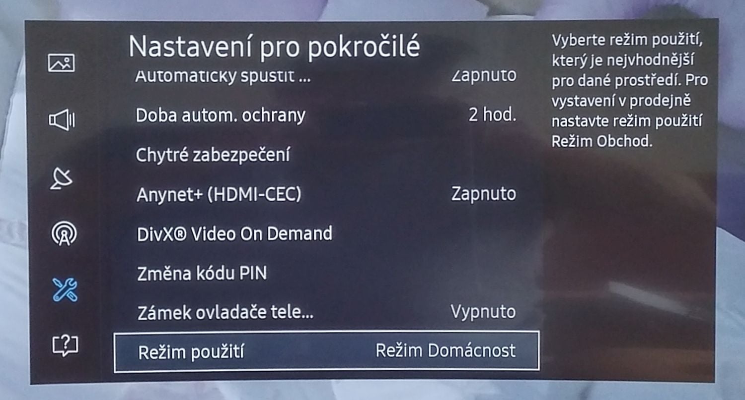 Samsung UE49K6372SU - menu nastavení