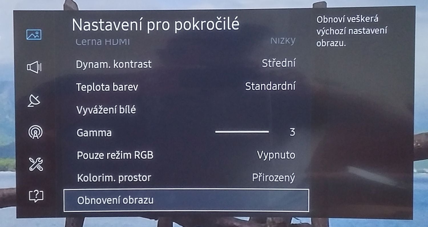 Samsung UE49K6372SU - menu nastavení