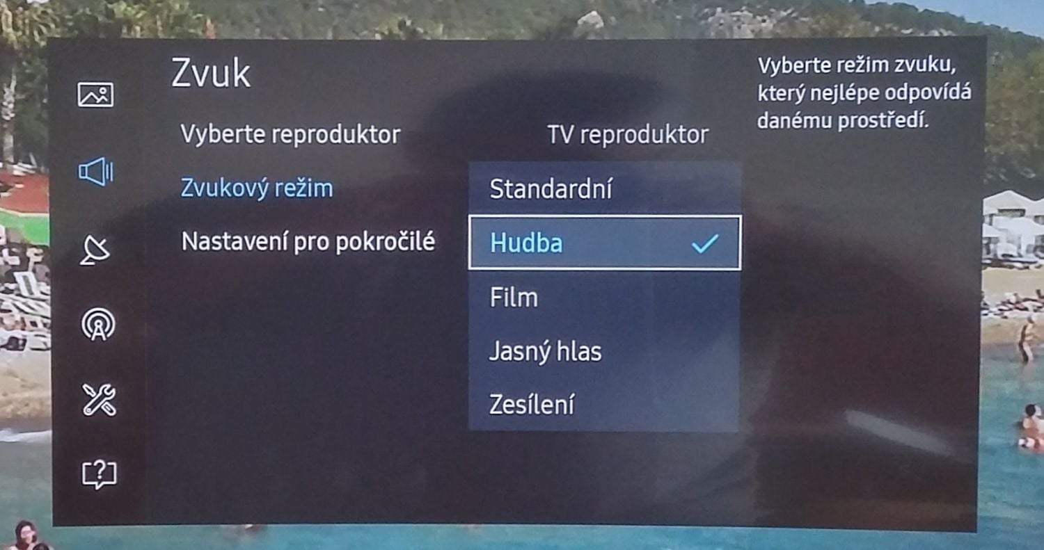 Samsung UE49K6372SU - menu nastavení