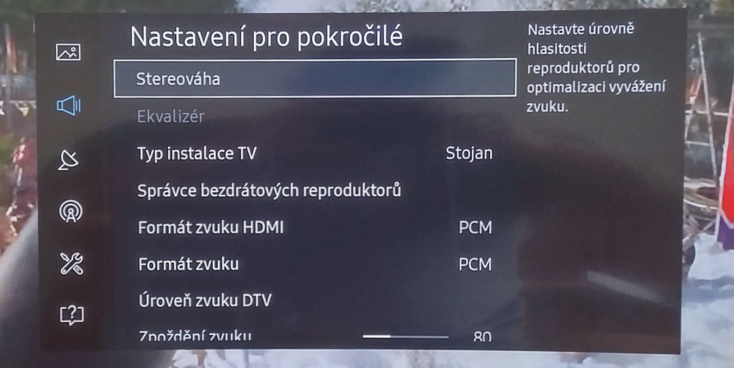 Samsung UE49K6372SU - menu nastavení