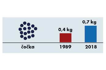 Spotřeba potravin 1989-2018