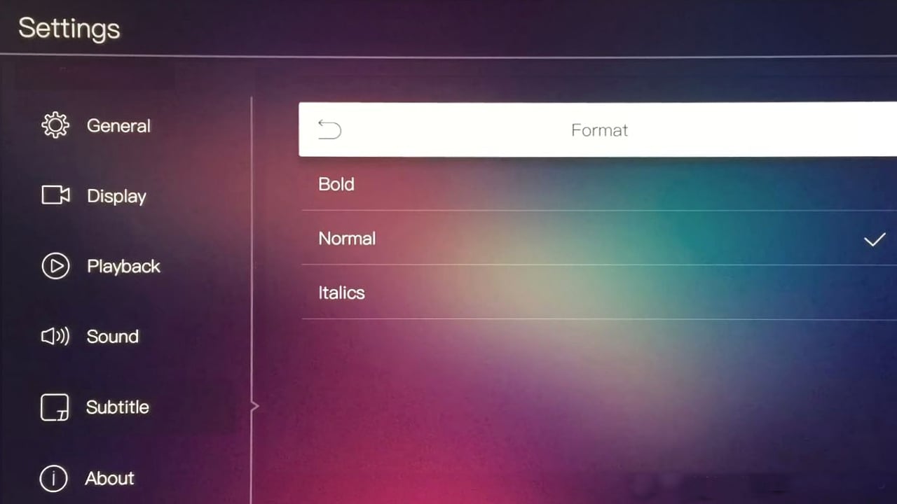 Egreat A10 - Menu nastavení – titulky a OTA/USB update