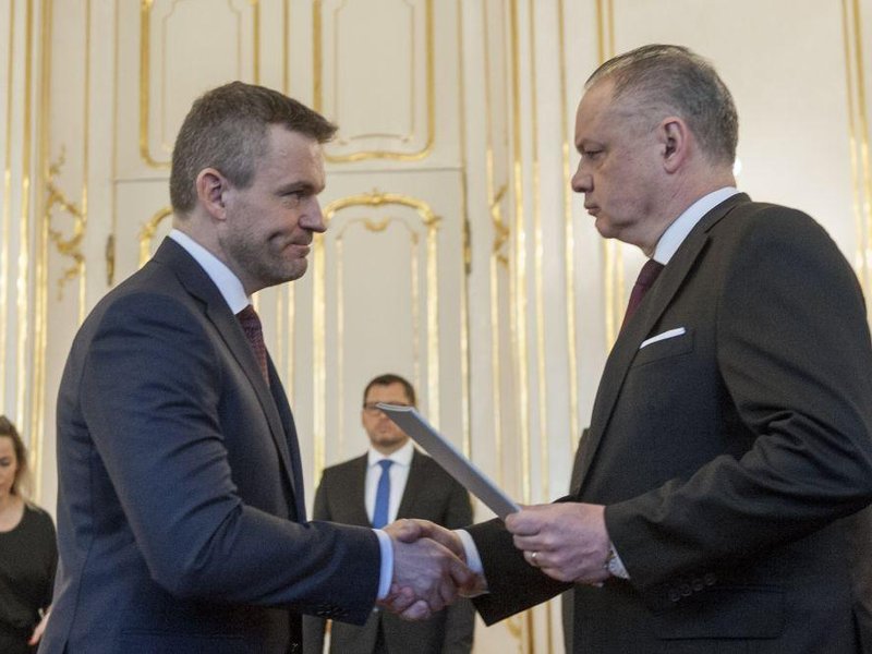  Slovenský prezident Andrej Kiska a premiér Peter Pellegrini