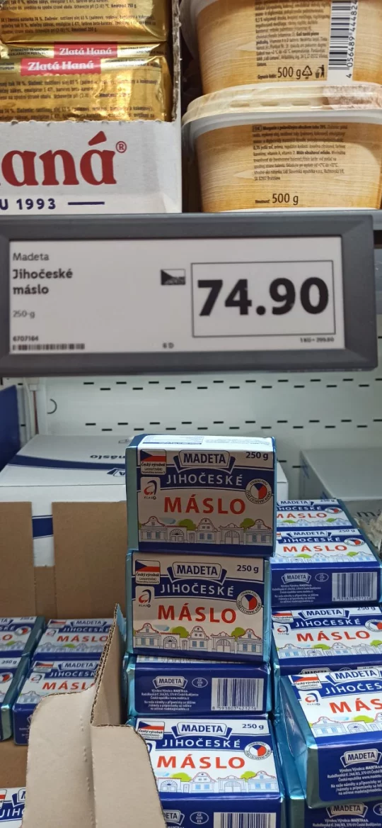 Ceny másla podzim 2024