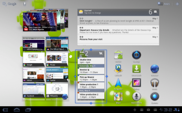 Home obrazovka Android 3.1