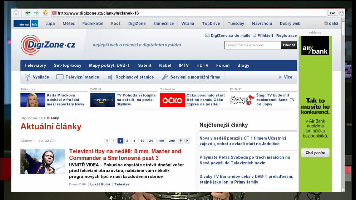 Další náhledy pořízené z přijímače VU+ Duo2