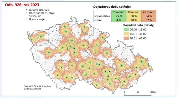 Mapa časové dostupnosti paliativní péče