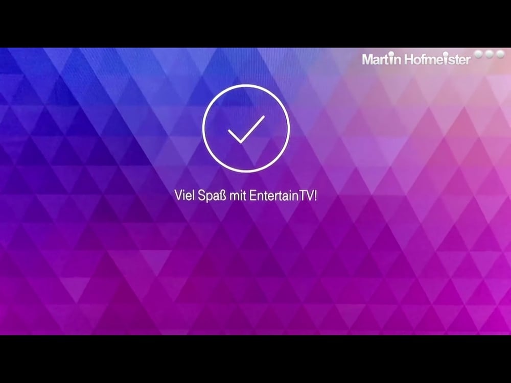 EntertainTV - první start přístroje