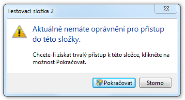 Odepření přístupu k zamčené složce