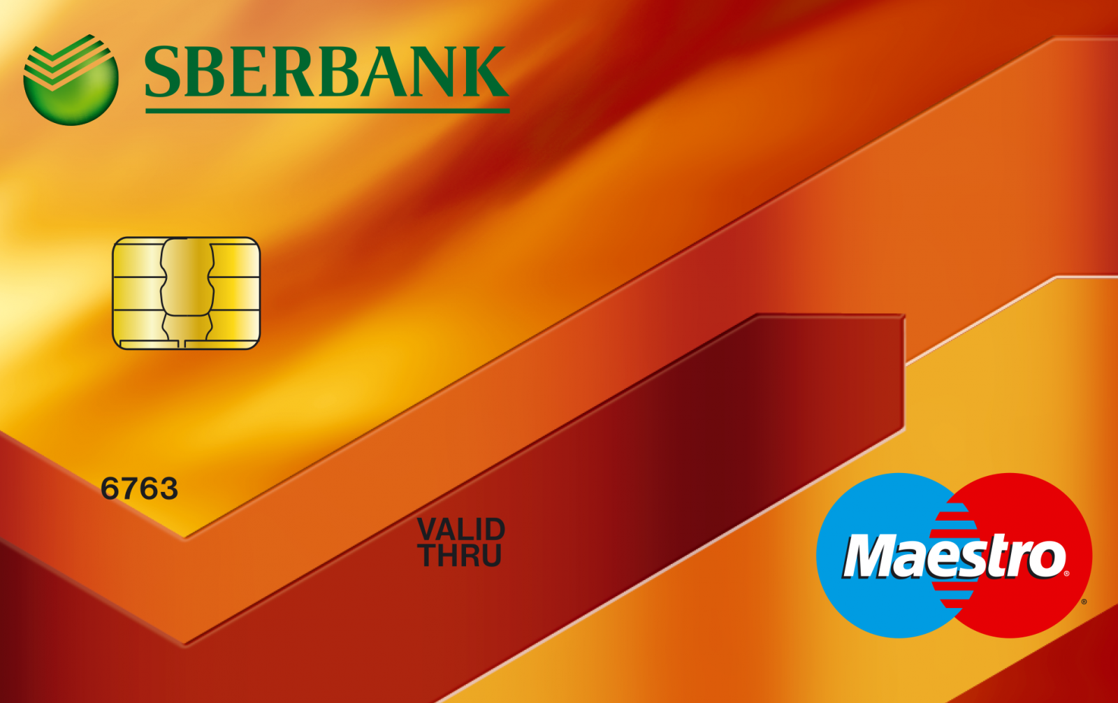 Debetní karta Maestro od Sberbank (03/2019).