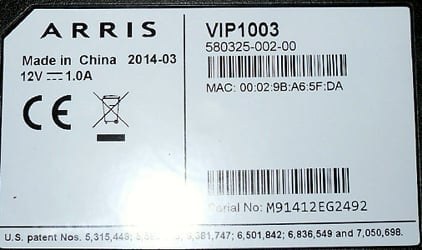 Arris VIP 1003