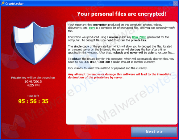 Cryptolocker šifruje vaše soubory a odmítá vám poskytnout klíč k dešifrování, pokud během relativně krátkého intervalu nezaplatíte "výpalné" -- často v podobě virtuální měny, bitcoinů