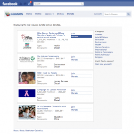 Facebook Causes: vyberte si, na co chcete přispět 