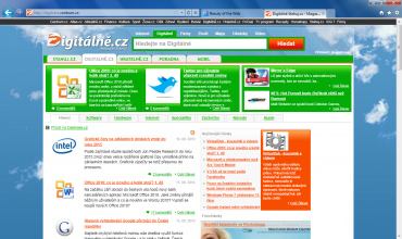 <p>Internet Explorer 9 beta - zobrazení webu digitalne.cz</p>