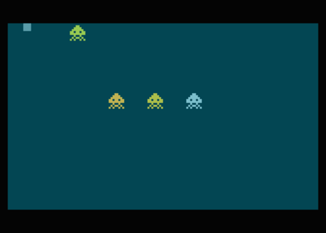 Vertikální pohyb prvního hráče, začátek animace.