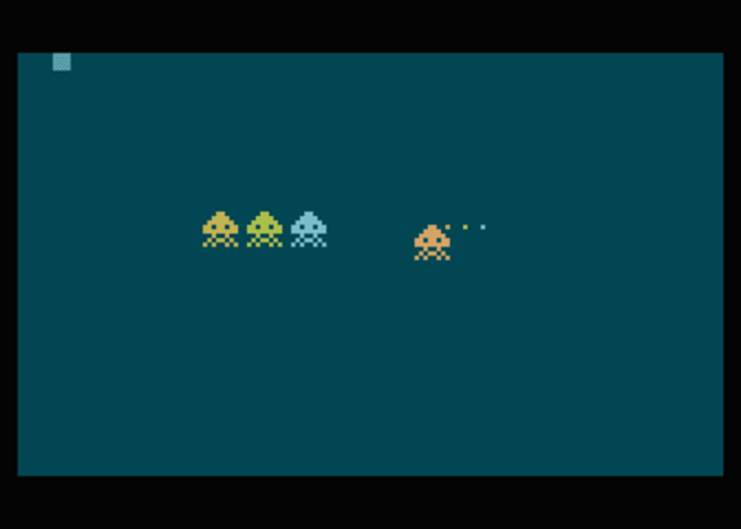 Kolize hráče se střelou - stav v době kolize.