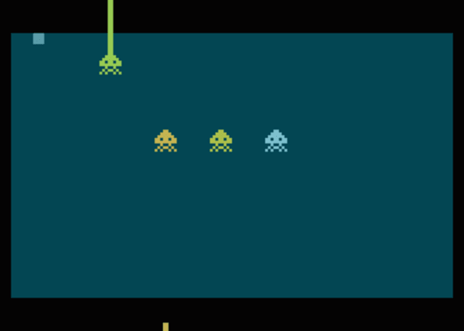 Vertikální pohyb prvního hráče, začátek animace.