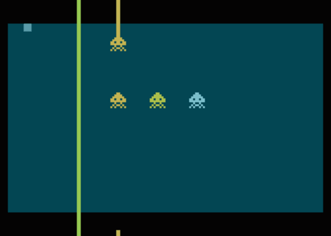 Vertikální pohyb prvního hráče je následován pohybem druhého hráče.