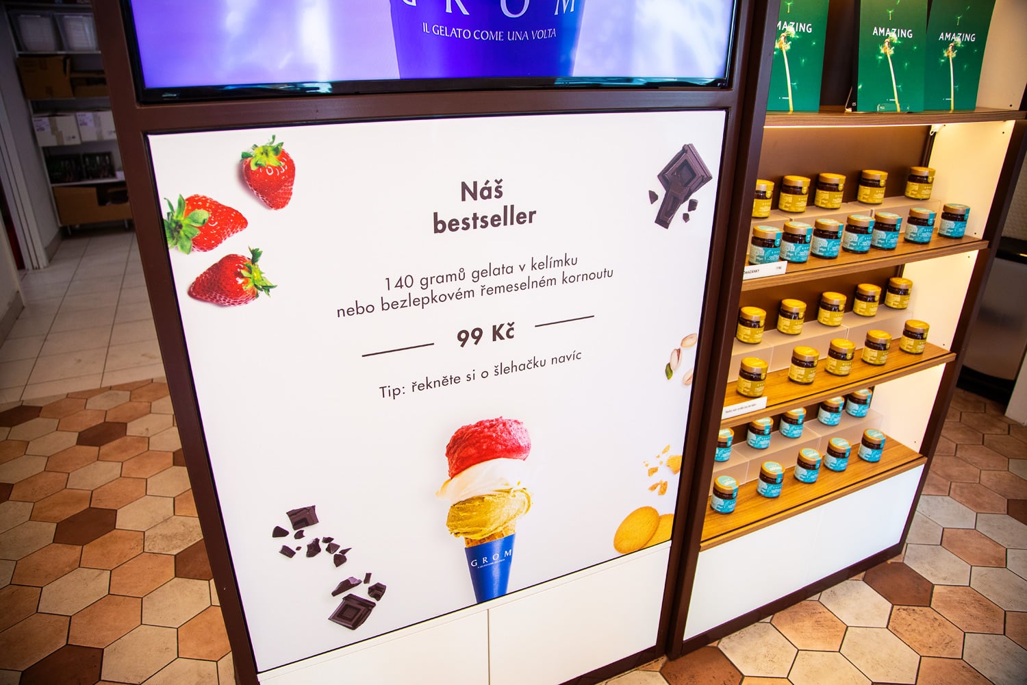 Nabídka zmrzliny začátkem července