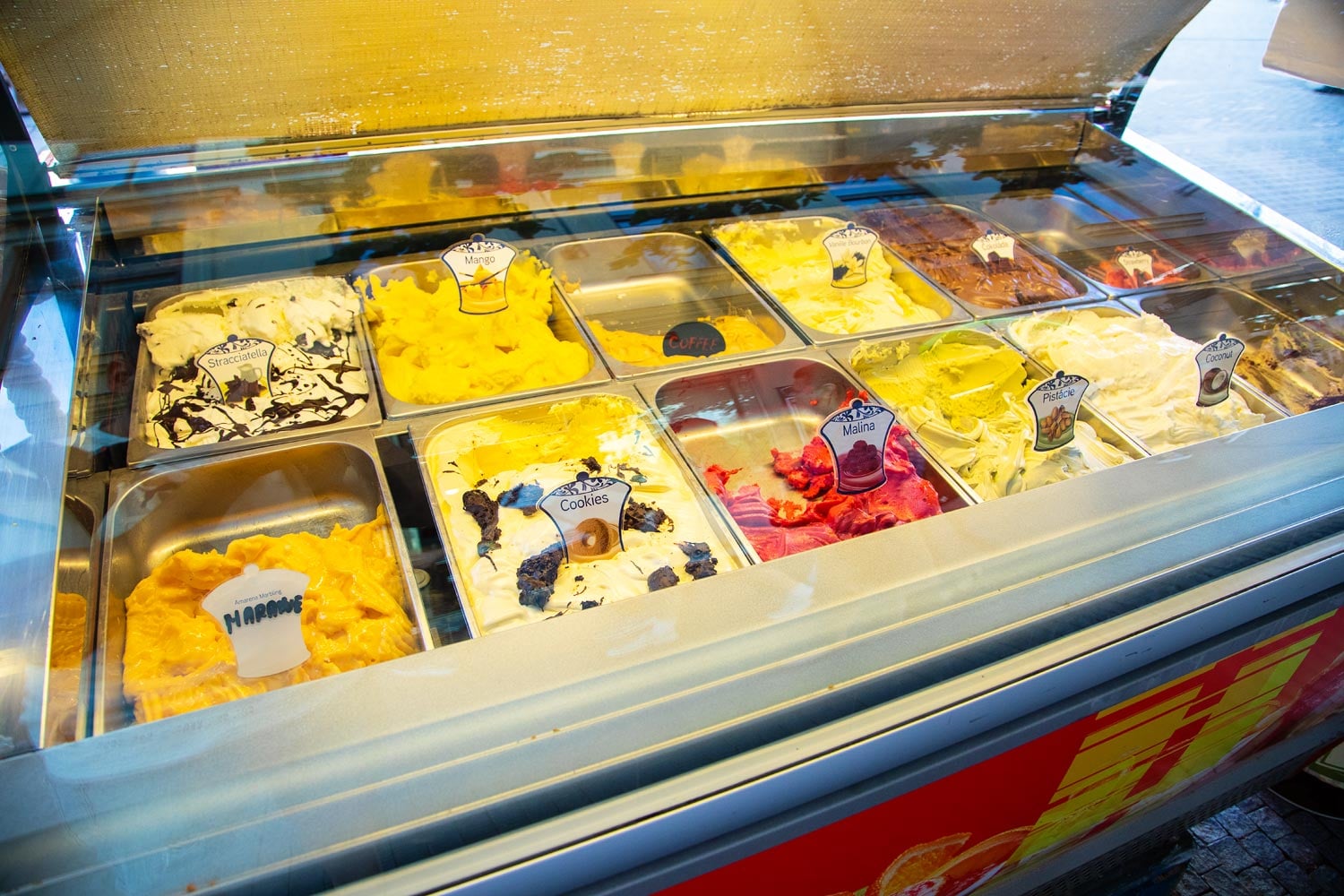 Nabídka zmrzliny začátkem července