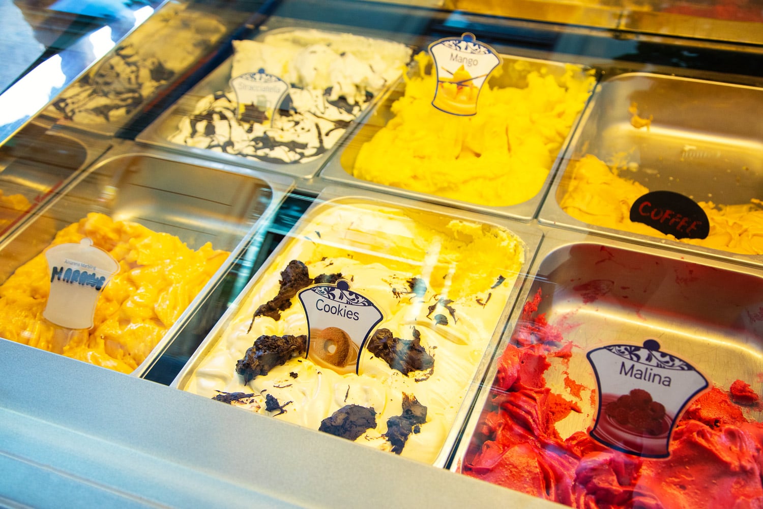 Nabídka zmrzliny začátkem července