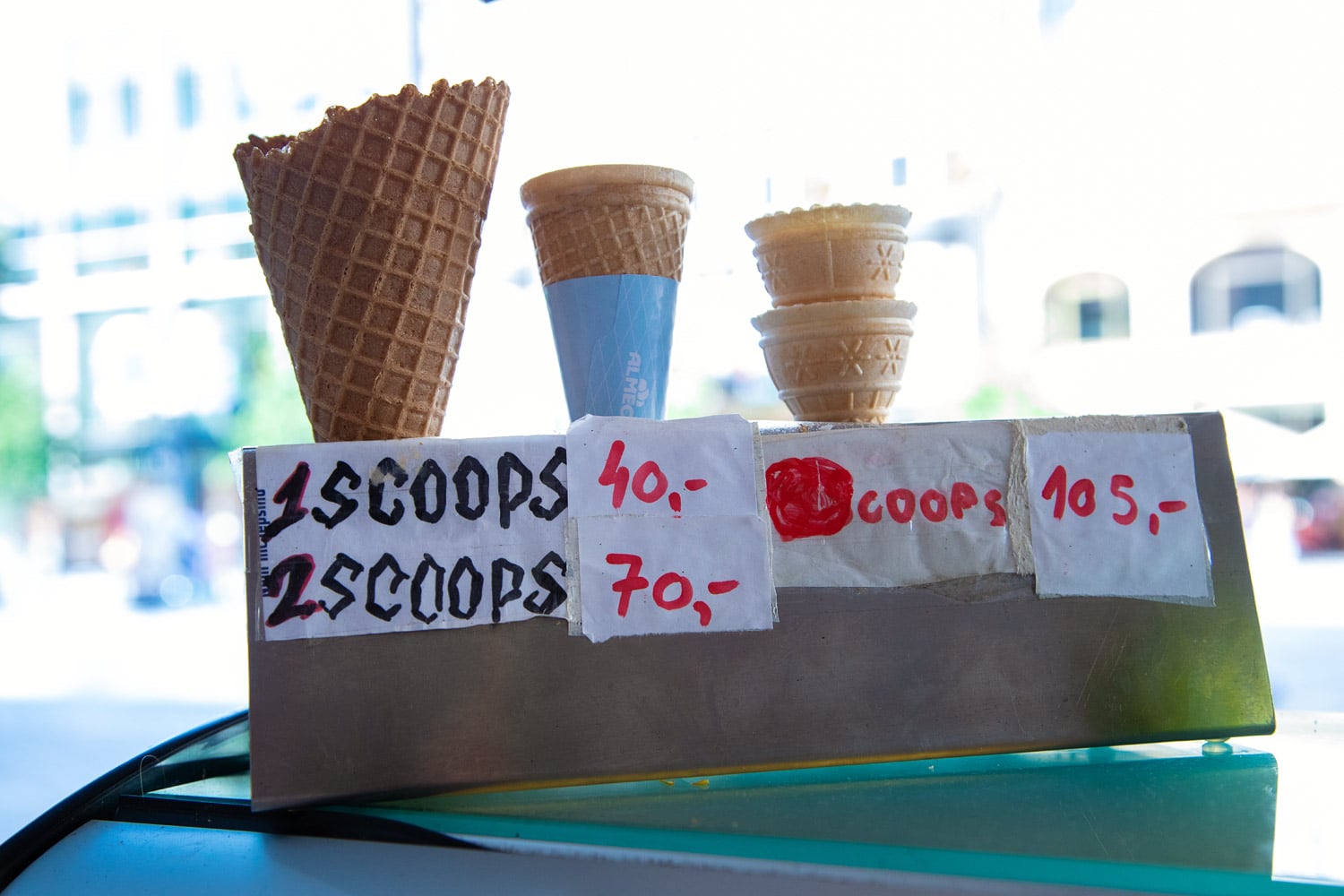 Nabídka zmrzliny začátkem července