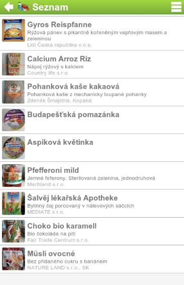 Mobilní aplikace NutriAtlas