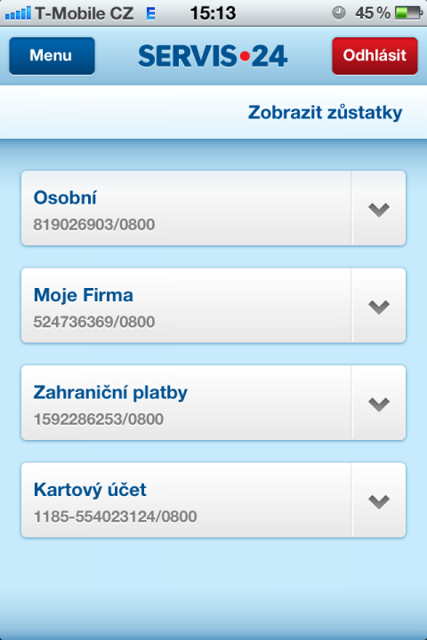 Servis 24 Mobilní banka