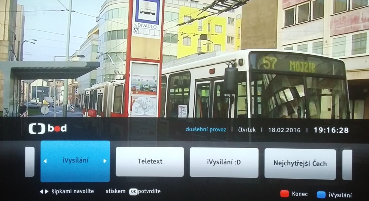Aplikace HbbTV na stanicích České televize.