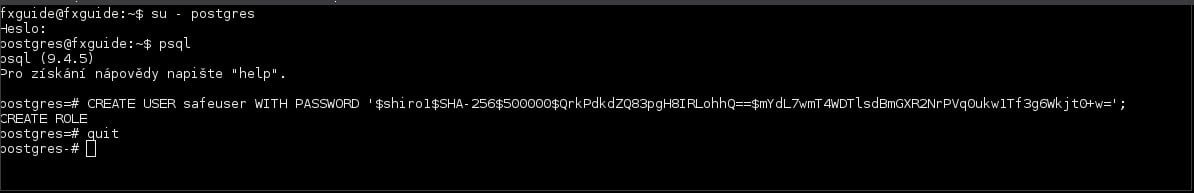 JavaFX: příprava tabulek pro šifrované heslo