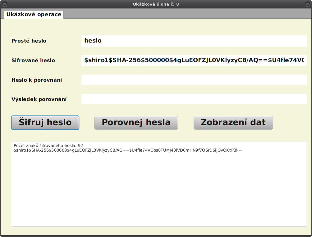 JavaFX: příprava tabulek pro šifrované heslo